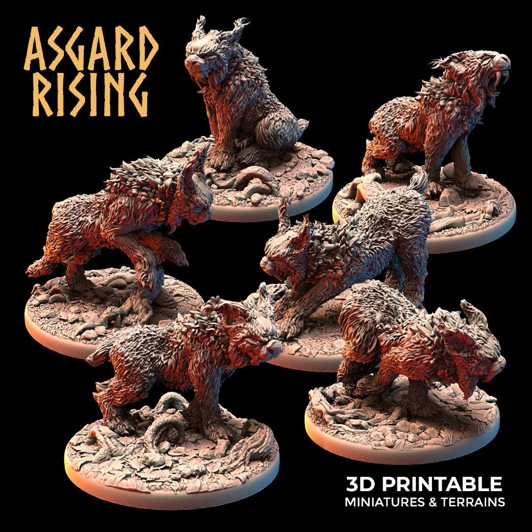 3D Printed Asgard Rising Wild Lynxes 28 32 mm Wargaming DnD - 3D Printing Boss 