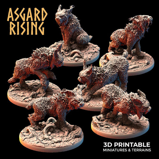3D Printed Asgard Rising Wild Lynxes 28 32 mm Wargaming DnD - 3D Printing Boss 