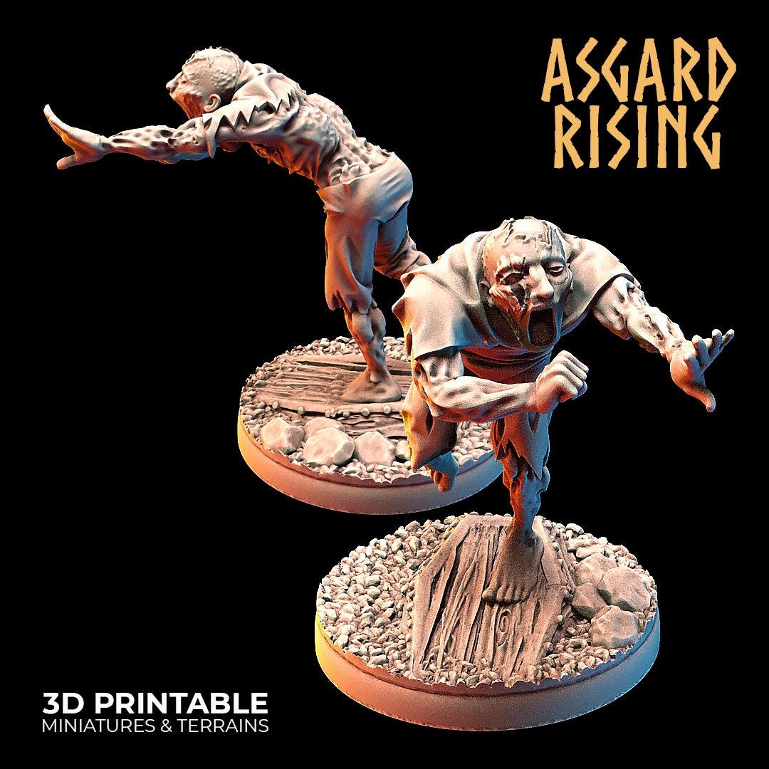 3D Printed Asgard Rising Zombies Undead Set 28mm - 32mm - 3D Printing Boss 