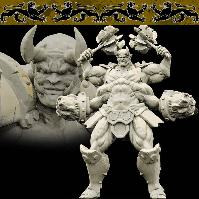3D Printed Bestiary Vol. 4 Nafarrate - Al'Goleth Demon Fiend 32mm Ragnarok D&D - 3D Printing Boss 