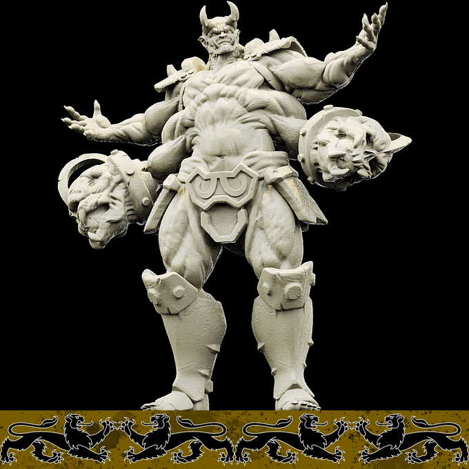 3D Printed Bestiary Vol. 4 Nafarrate - Al'Goleth Demon Fiend 32mm Ragnarok D&D - 3D Printing Boss 