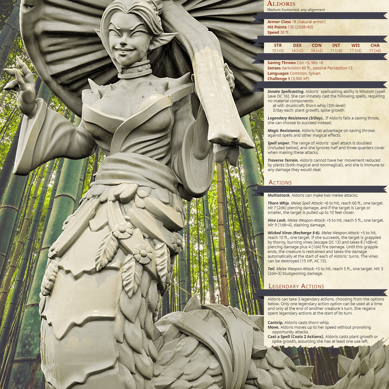 3D Printed Bestiary Vol. 4 Nafarrate - Aldoris Forest Spirit 32mm Ragnarok D&D - 3D Printing Boss 