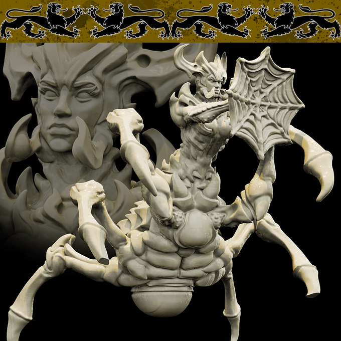 3D Printed Bestiary Vol. 4 Nafarrate - Arachne Spider 32mm Ragnarok D&D - 3D Printing Boss 