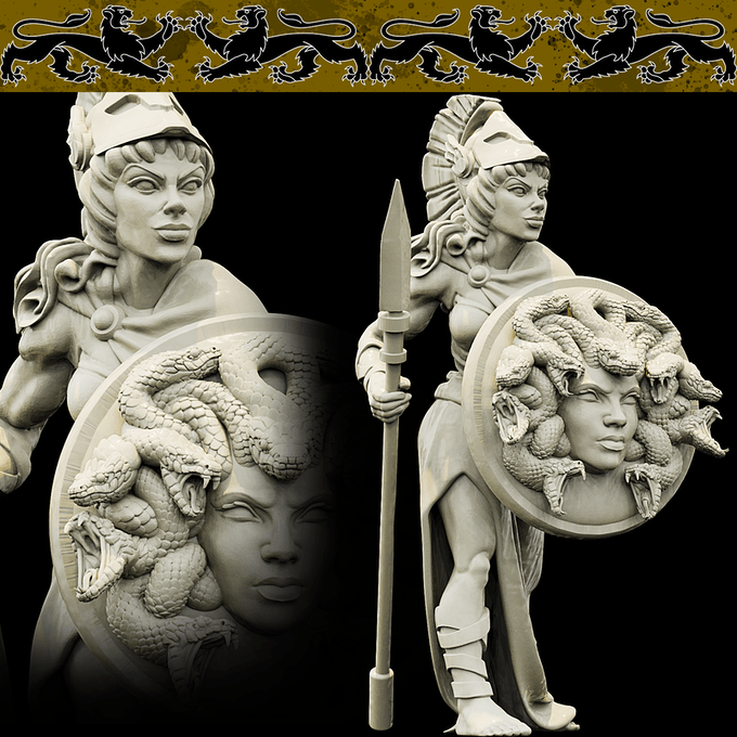 3D Printed Bestiary Vol. 4 Nafarrate - Athena 32mm Ragnarok D&D - 3D Printing Boss 