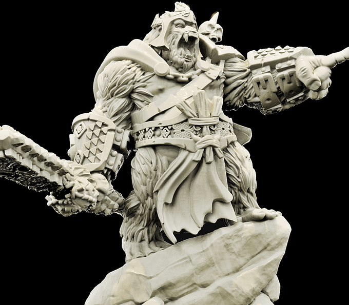 3D Printed Bestiary Vol. 4 Nafarrate - Banzai Gorilla King 32mm Ragnarok D&D - 3D Printing Boss 