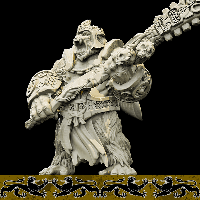 3D Printed Bestiary Vol. 4 Nafarrate - Banzai Gorilla King 32mm Ragnarok D&D - 3D Printing Boss 
