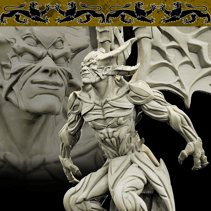 3D Printed Bestiary Vol. 4 Nafarrate - Chernobog Demon Fiend 32mm Ragnarok D&D - 3D Printing Boss 