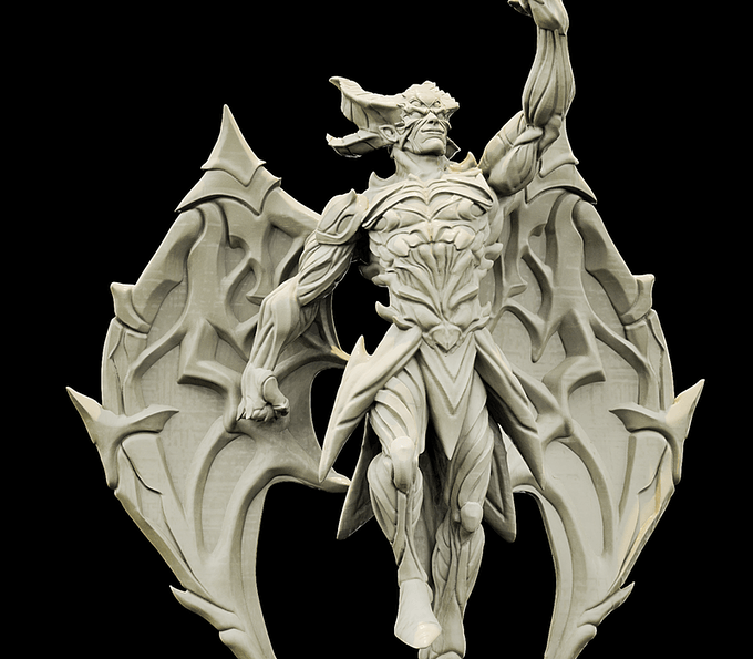 3D Printed Bestiary Vol. 4 Nafarrate - Chernobog Demon Fiend 32mm Ragnarok D&D - 3D Printing Boss 