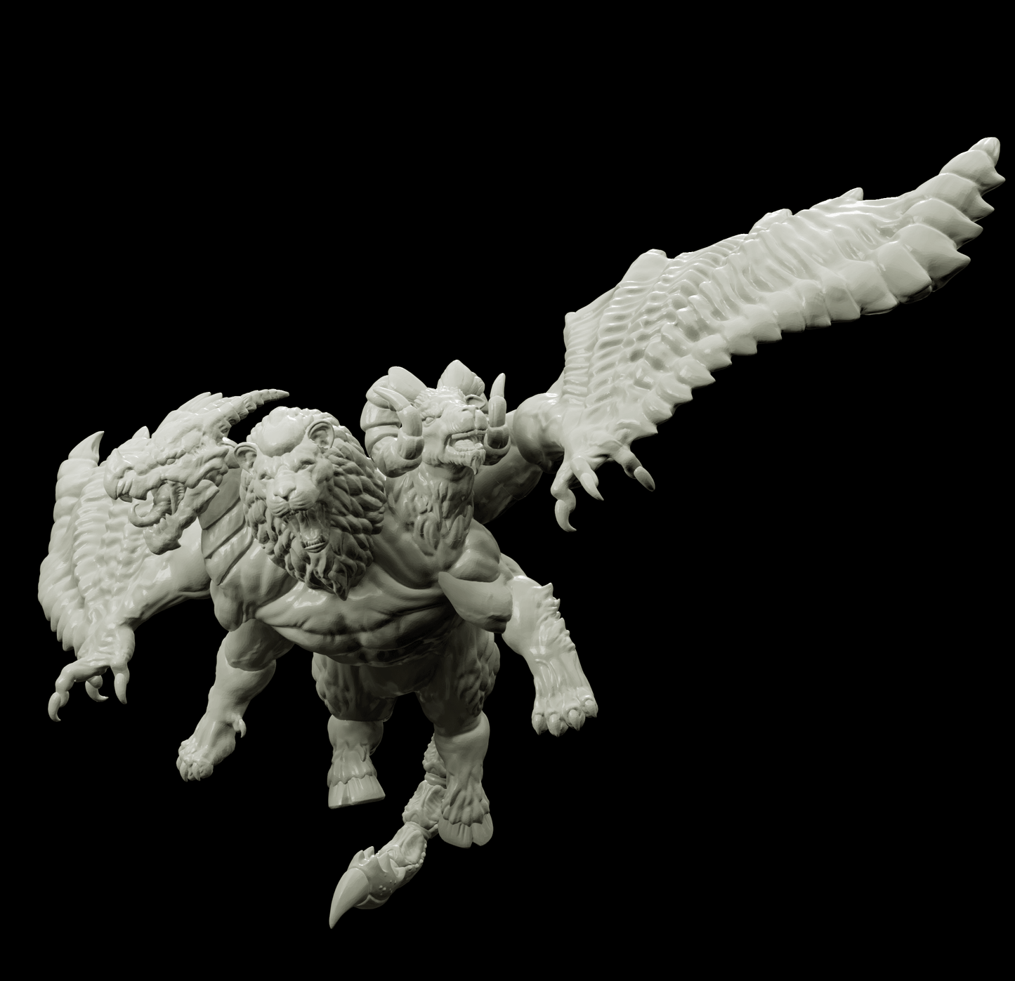 3D Printed Bestiary Vol. 4 Nafarrate - Chimera 32mm Ragnarok D&D - 3D Printing Boss 