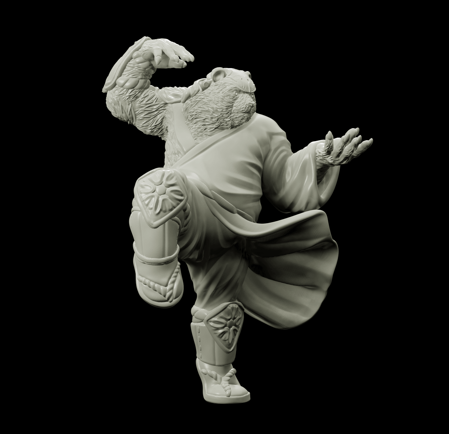 3D Printed Bestiary Vol. 4 Nafarrate - Cu Chulan Bear Monk 32mm Ragnarok D&D - 3D Printing Boss 