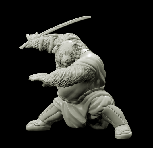 3D Printed Bestiary Vol. 4 Nafarrate - Cu Chulan Bear Monk 32mm Ragnarok D&D - 3D Printing Boss 