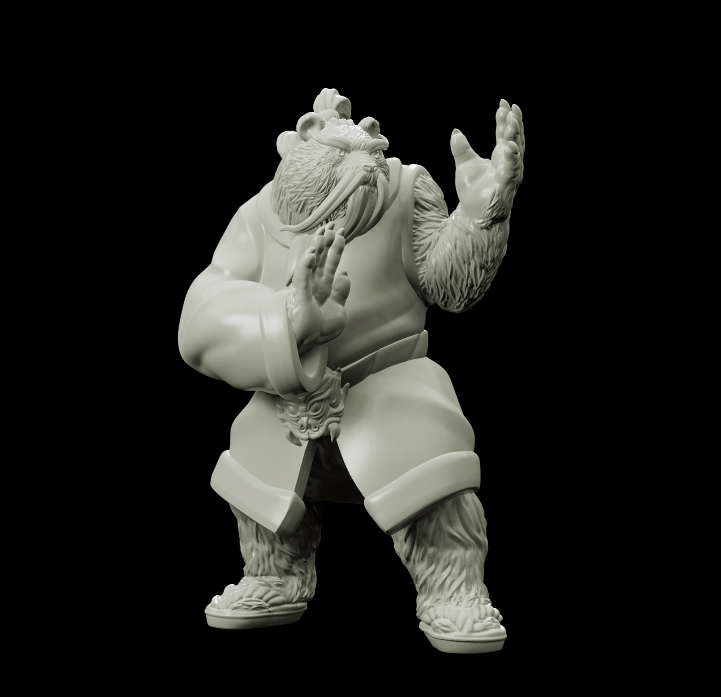 3D Printed Bestiary Vol. 4 Nafarrate - Cu Chulan Bear Monk 32mm Ragnarok D&D - 3D Printing Boss 