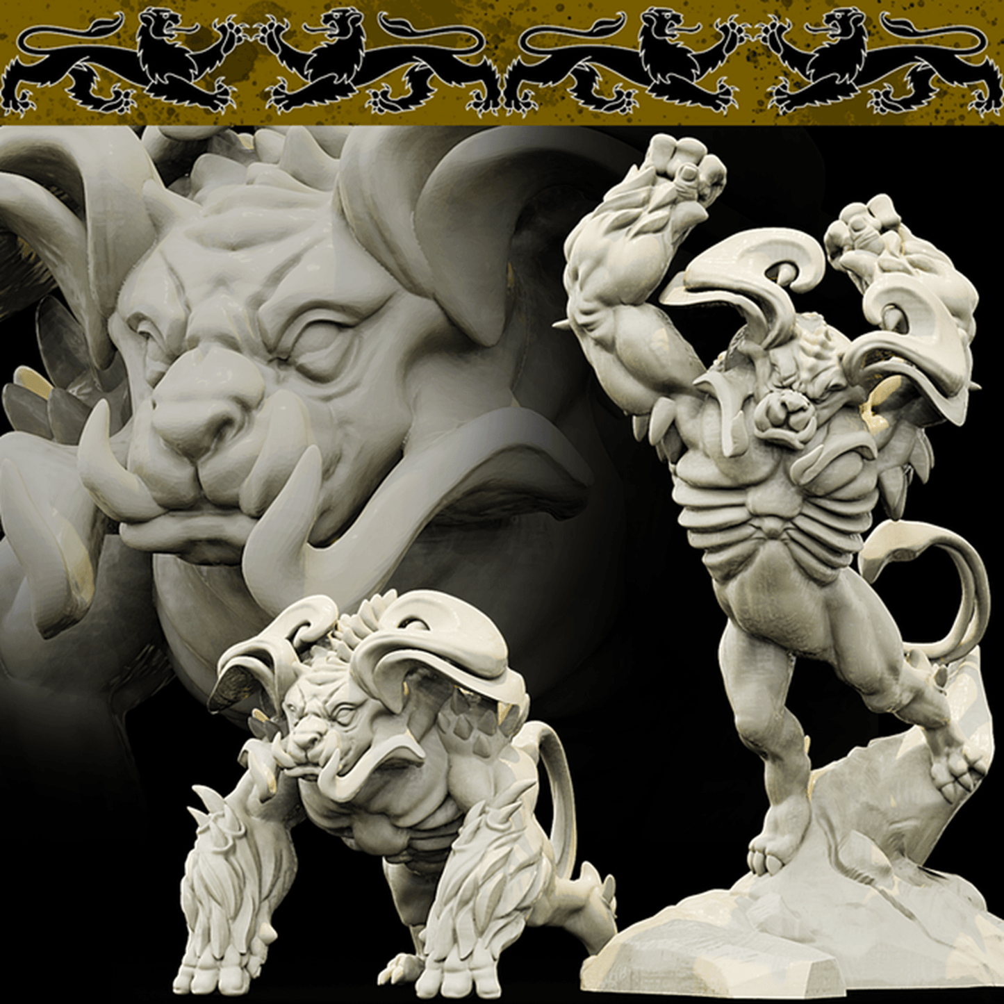 3D Printed Bestiary Vol. 4 Nafarrate - Duskpaw 32mm Ragnarok D&D - 3D Printing Boss 