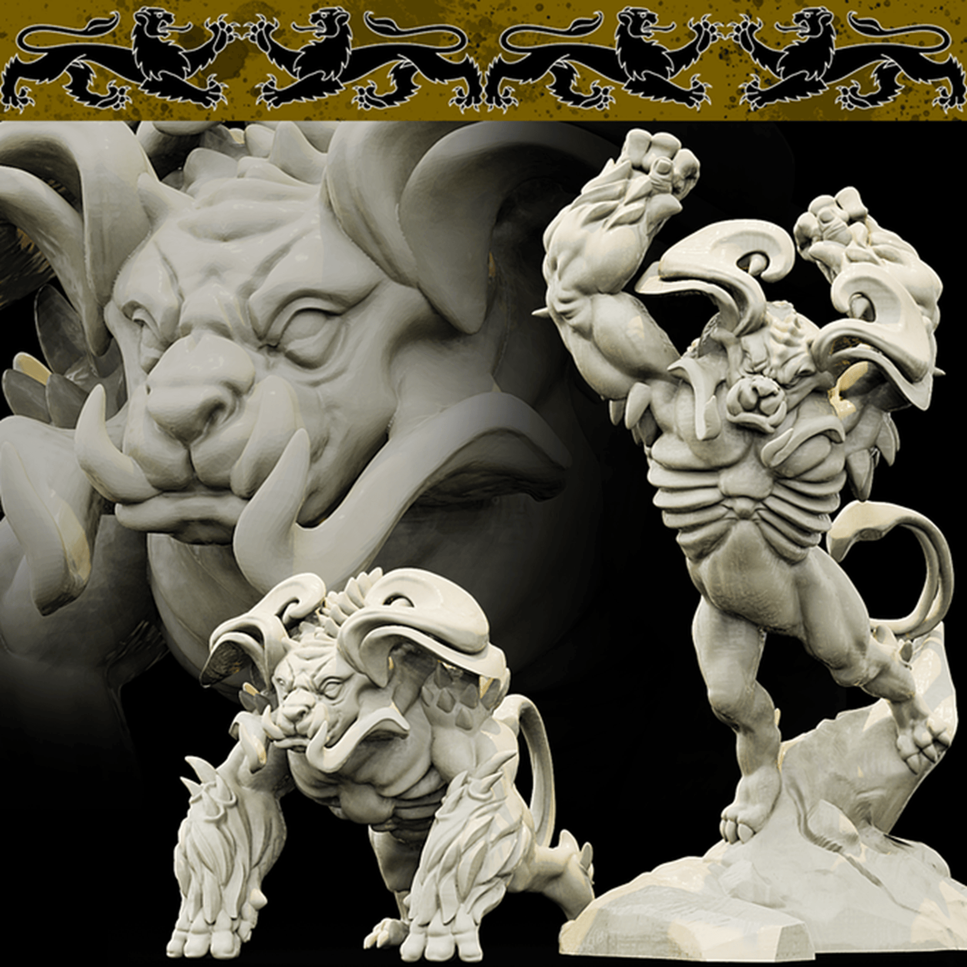 3D Printed Bestiary Vol. 4 Nafarrate - Duskpaw 32mm Ragnarok D&D - 3D Printing Boss 
