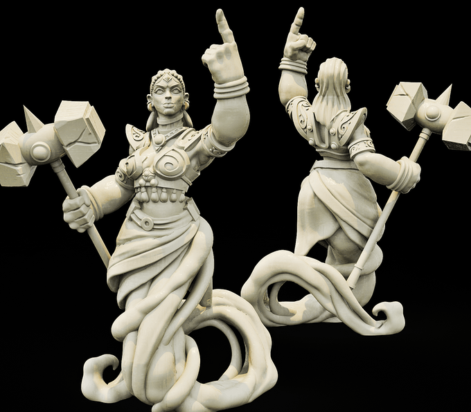 3D Printed Bestiary Vol. 4 Nafarrate - Earth Genie 32mm Ragnarok D&D - 3D Printing Boss 