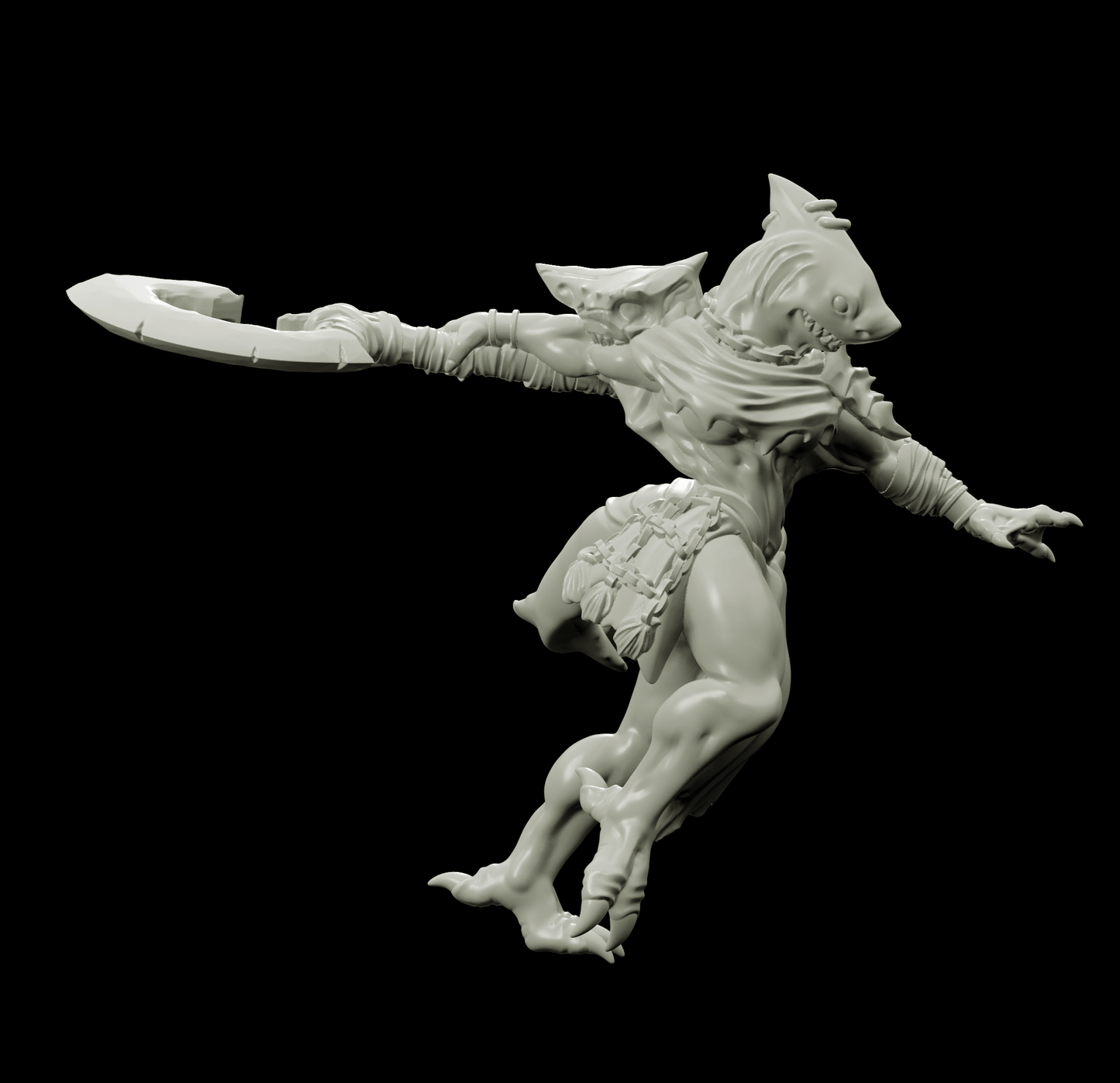 3D Printed Bestiary Vol. 4 Nafarrate - Ephyra Lady Shark 32mm Ragnarok D&D - 3D Printing Boss 