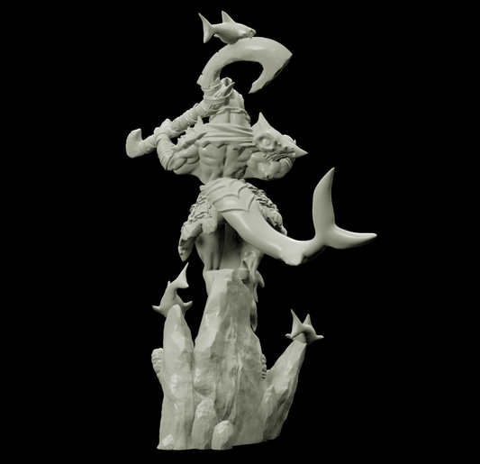 3D Printed Bestiary Vol. 4 Nafarrate - Ephyra Lady Shark 32mm Ragnarok D&D - 3D Printing Boss 