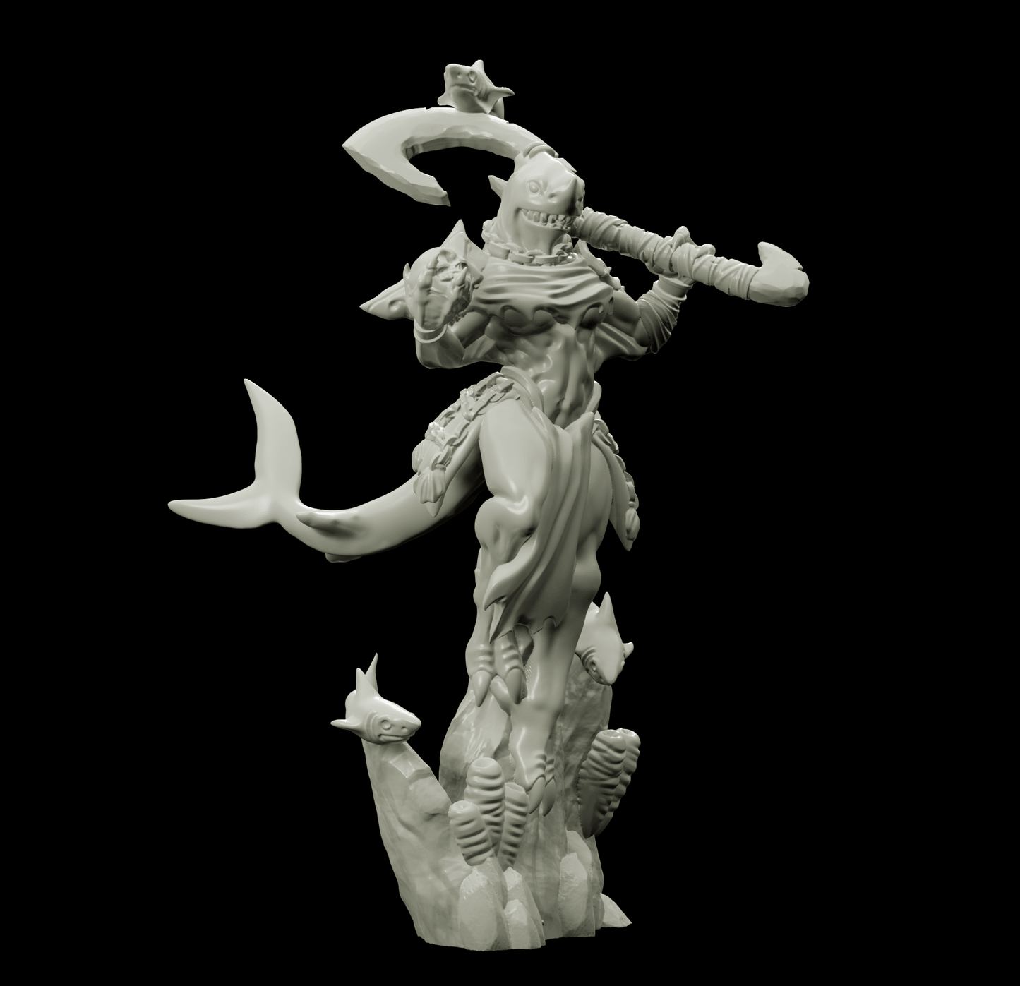 3D Printed Bestiary Vol. 4 Nafarrate - Ephyra Lady Shark 32mm Ragnarok D&D - 3D Printing Boss 