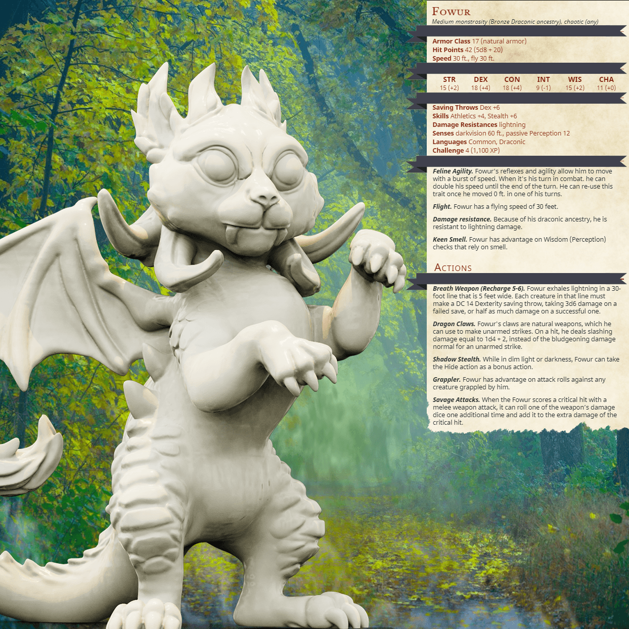 3D Printed Bestiary Vol. 4 Nafarrate - Fowur Draconic Ancestry 32mm Ragnarok D&D - 3D Printing Boss 