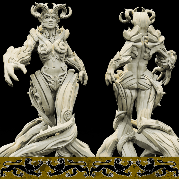 3D Printed Bestiary Vol. 4 Nafarrate - Gaia 32mm Ragnarok D&D - 3D Printing Boss 