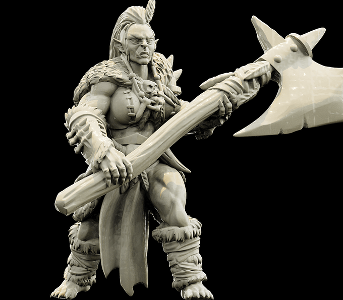 3D Printed Bestiary Vol. 4 Nafarrate - Gatha Female Orc 32mm Ragnarok D&D - 3D Printing Boss 