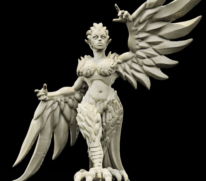 3D Printed Bestiary Vol. 4 Nafarrate - Harpy 32mm Ragnarok D&D - 3D Printing Boss 