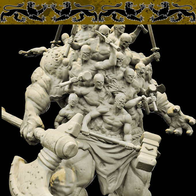 3D Printed Bestiary Vol. 4 Nafarrate - Hecatoncheires Giant 32mm Ragnarok D&D - 3D Printing Boss 