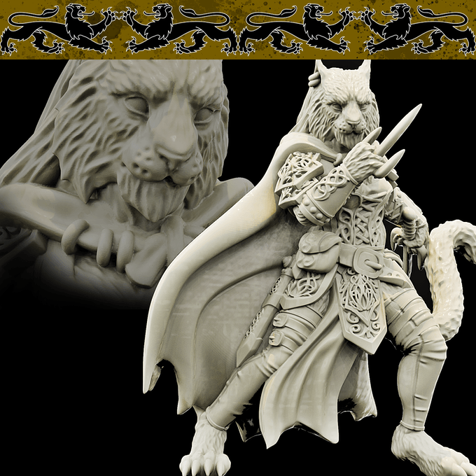 3D Printed Bestiary Vol. 4 Nafarrate - Ishu Tigress 32mm Ragnarok D&D - 3D Printing Boss 
