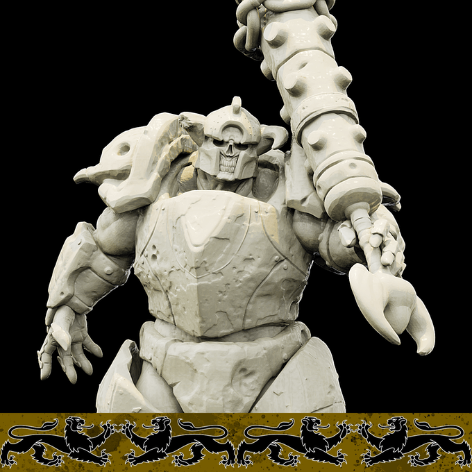 3D Printed Bestiary Vol. 4 Nafarrate - Juggernaut 32mm Ragnarok D&D - 3D Printing Boss 