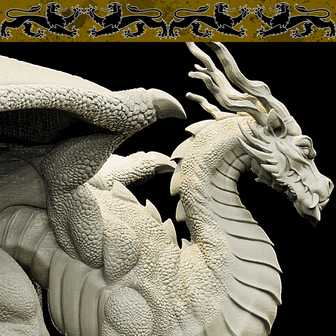3D Printed Bestiary Vol. 4 Nafarrate - Kaesin Green Dragon 32mm Ragnarok D&D - 3D Printing Boss 
