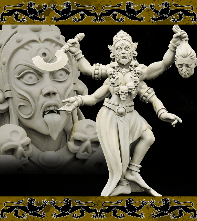 3D Printed Bestiary Vol. 4 Nafarrate - Kali Goddess 32mm Ragnarok D&D - 3D Printing Boss 