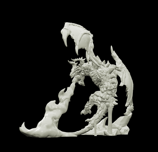3D Printed Bestiary Vol. 4 Nafarrate - Lasair Lava Dragon 32mm Ragnarok D&D - 3D Printing Boss 