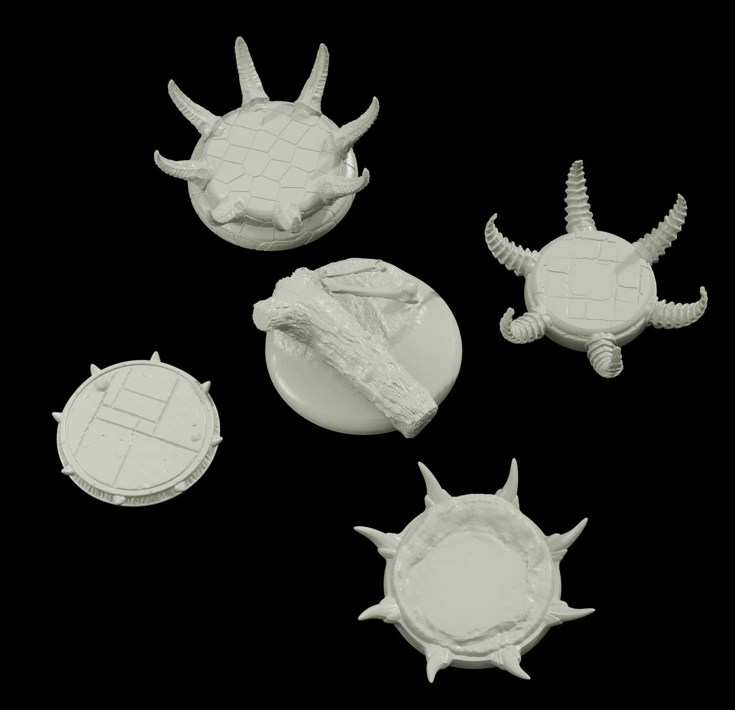 3D Printed Bestiary Vol. 4 Nafarrate Monster Round Bases Set 25 28 32 35mm D&D - 3D Printing Boss 