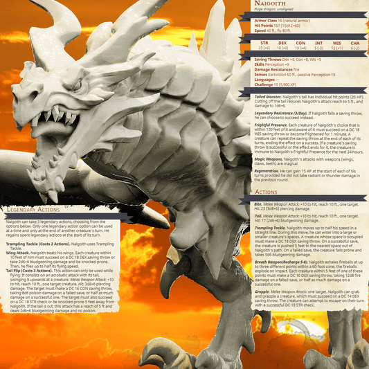 3D Printed Bestiary Vol. 4 Nafarrate - Naigoith Red Dragon 32mm Ragnarok D&D - 3D Printing Boss 