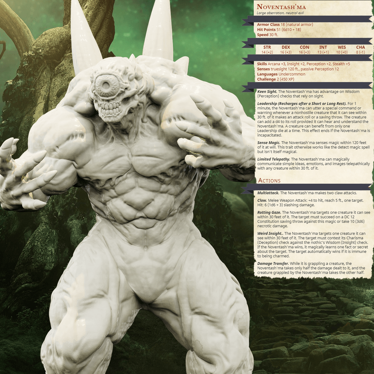 3D Printed Bestiary Vol. 4 Nafarrate - Noventash'Ma Cyclops 32mm Ragnarok D&D - 3D Printing Boss 