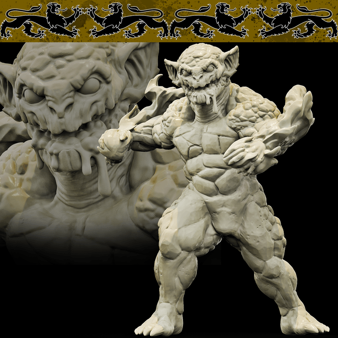 3D Printed Bestiary Vol. 4 Nafarrate - Onyx Elemental 32mm Ragnarok D&D - 3D Printing Boss 