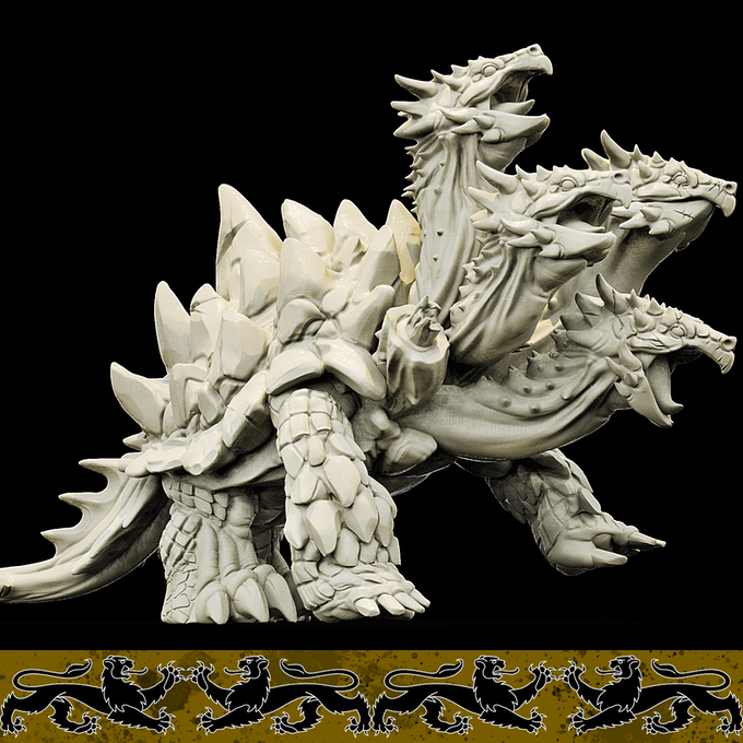 3D Printed Bestiary Vol. 4 Nafarrate - Plaqwum Turtle Hydra 32mm Ragnarok D&D - 3D Printing Boss 