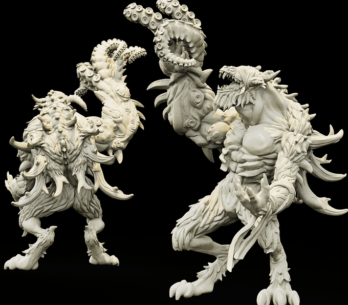 3D Printed Bestiary Vol. 4 Nafarrate - Pon'uglrit Bugbear 32mm Ragnarok D&D - 3D Printing Boss 