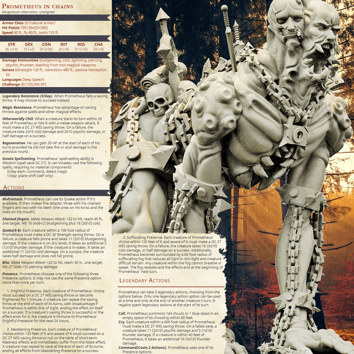 3D Printed Bestiary Vol. 4 Nafarrate - Prometheus in Chains 32mm Ragnarok D&D - 3D Printing Boss 