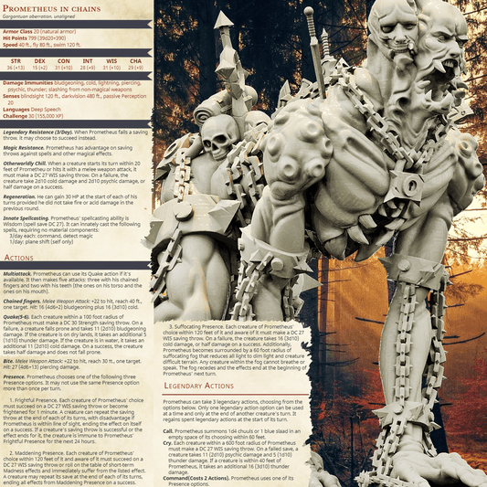 3D Printed Bestiary Vol. 4 Nafarrate - Prometheus in Chains 32mm Ragnarok D&D - 3D Printing Boss 