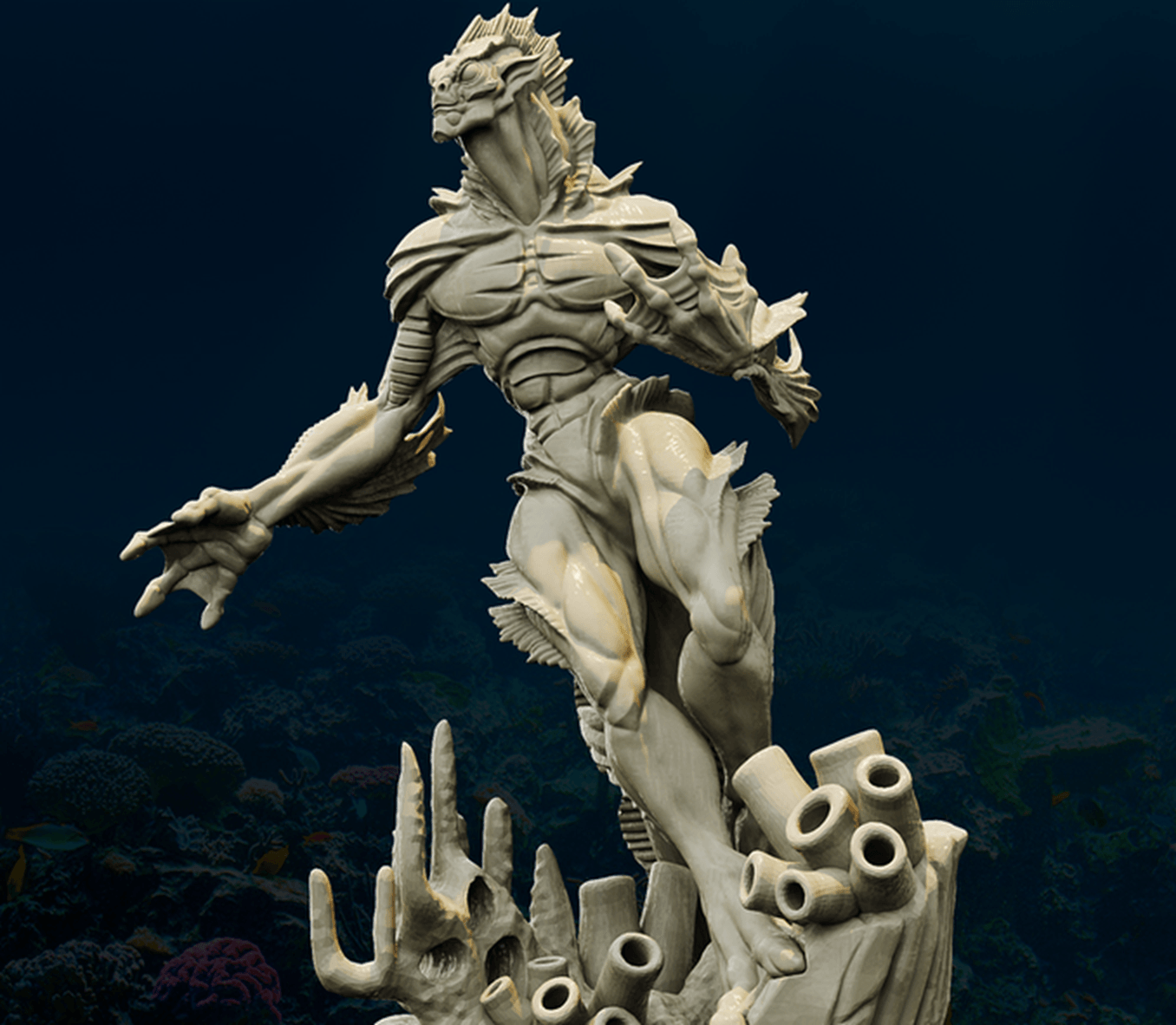 3D Printed Bestiary Vol. 4 Nafarrate - Proteus Merfolk 32mm Ragnarok D&D - 3D Printing Boss 