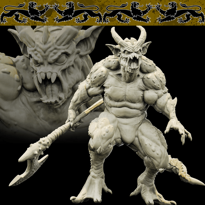3D Printed Bestiary Vol. 4 Nafarrate - Quas'kuma Demon Fiend 32mm Ragnarok D&D - 3D Printing Boss 