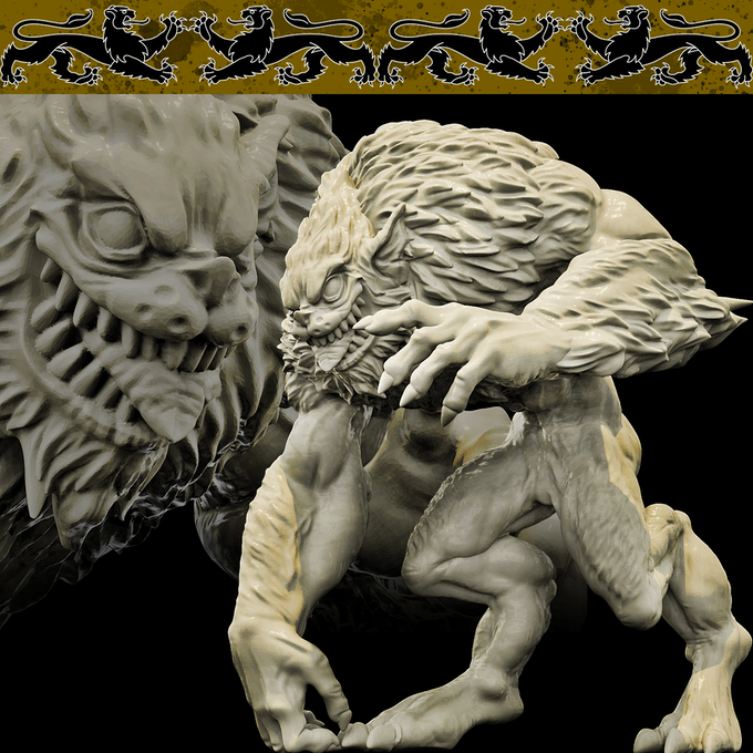3D Printed Bestiary Vol. 4 Nafarrate - Quathar Fiend 32mm Ragnarok D&D - 3D Printing Boss 