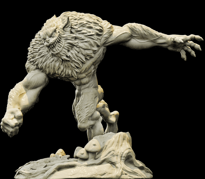 3D Printed Bestiary Vol. 4 Nafarrate - Quathar Fiend 32mm Ragnarok D&D - 3D Printing Boss 
