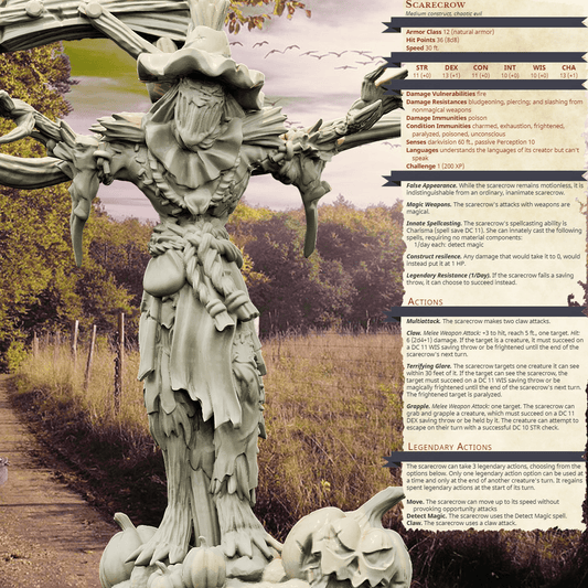 3D Printed Bestiary Vol. 4 Nafarrate - Scarecrow Construct 32mm Ragnarok D&D - 3D Printing Boss 