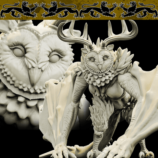 3D Printed Bestiary Vol. 4 Nafarrate - Thalassa Owlfolk 32mm Ragnarok D&D - 3D Printing Boss 