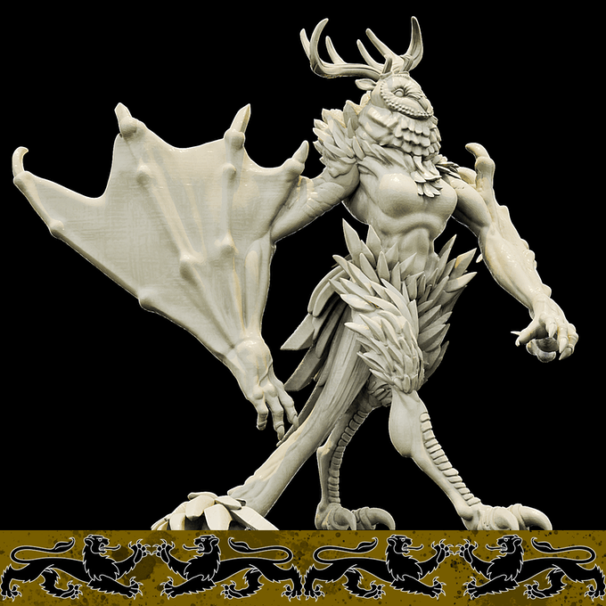 3D Printed Bestiary Vol. 4 Nafarrate - Thalassa Owlfolk 32mm Ragnarok D&D - 3D Printing Boss 