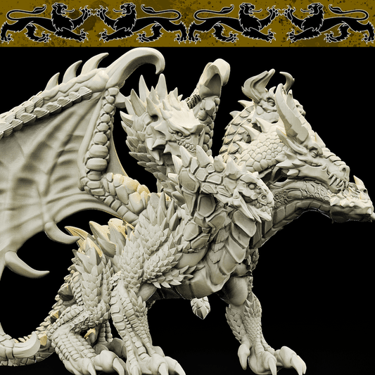 3D Printed Bestiary Vol. 4 Nafarrate - Tiamat Hydra 32mm Ragnarok D&D - 3D Printing Boss 