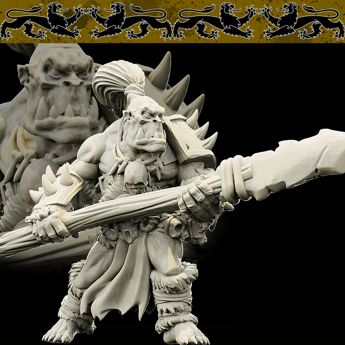 3D Printed Bestiary Vol. 4 Nafarrate - Tog Male Orc Warrior 32mm Ragnarok D&D - 3D Printing Boss 