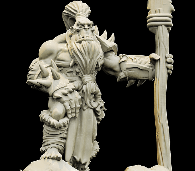 3D Printed Bestiary Vol. 4 Nafarrate - Tog Male Orc Warrior 32mm Ragnarok D&D - 3D Printing Boss 